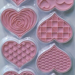 Cortante y sello corazones x8